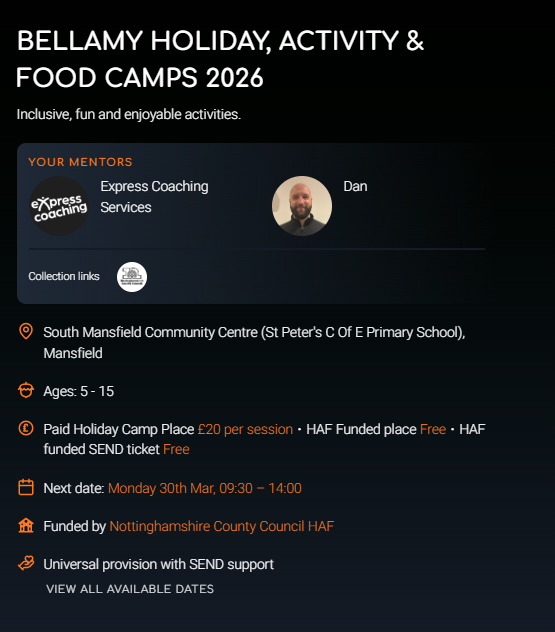 bellamy Express Coaching Services Bellamy HAF October Camp